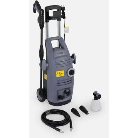 Limpiador de alta presión VOLTR 135 bar 1900W con kit de accesorios (boquilla de detergente, rotabuse, variable) con mango de rueda y Start-Stop automático