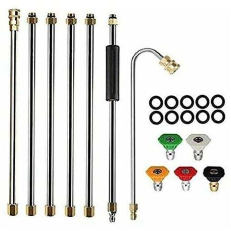 Limpiador de canaletas con hidrolavadora, varillas de extensión, boquilla de lanza para limpiador de techos de 4000 psi y 5 puntas, accesorios para lavado de ventanas, hidrolavadora