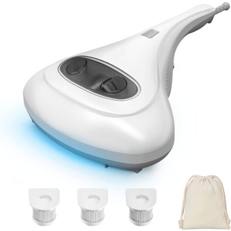 Limpiador de colchones, Aspirador de colchones textiles con luz esterilizadora UV, Sin bolsa, Filtro HEPA lavable, Con cable
