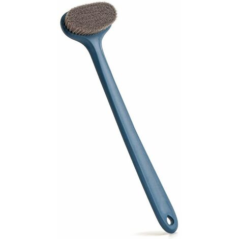 Limpiador de espalda para ducha para hombres, mujeres y personas mayores. Cepillo de baño (38 cm. Azul)