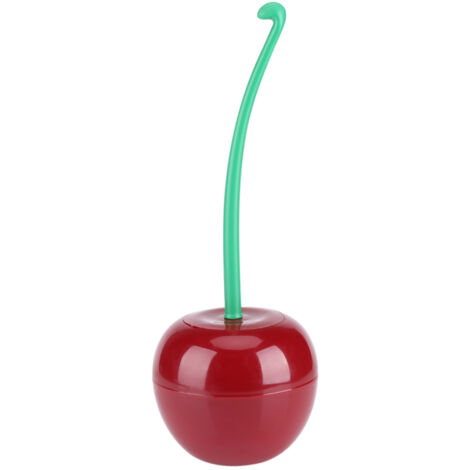 Limpiador de inodoro con forma de cereza y soporte – Cepillo de baño resistente