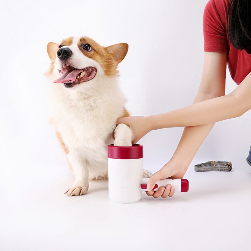 

Limpiador de pies, 2 en 1 Limpiador de patas de perro Limpiador de taza de pata de perro portátil Cepillo de limpieza de mascotas desmontable Masaje