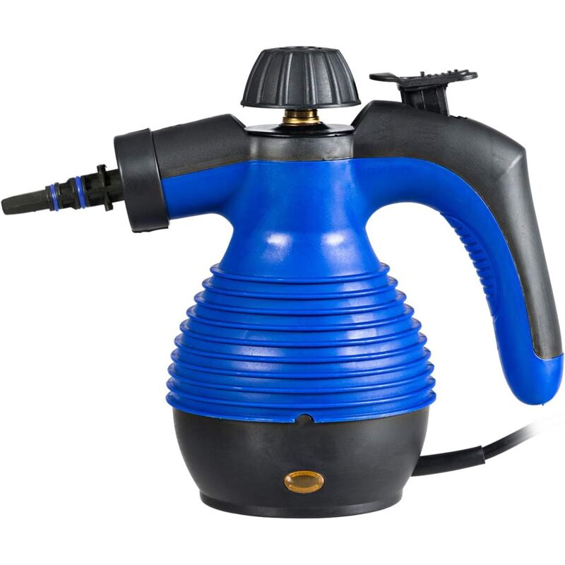 

Costway - Limpiador de Vapor Portátil con 9 Accesorios y Tanque de Agua de 350 ml, Limpiador a Vapor para Hogar Coche Veranda Patio Azul