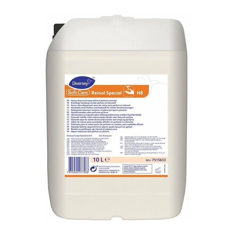 

Crema de jabón Soft Care REINOL Special 10l para 9000473001 - Diversey