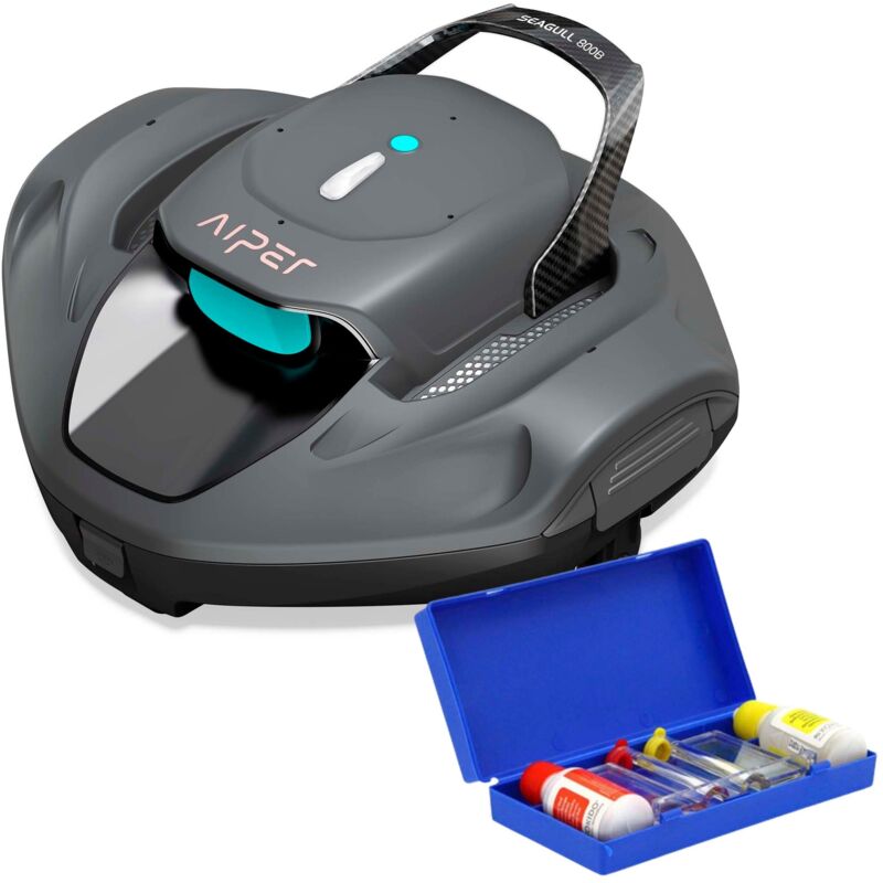 Limpiador Robótico De Piscinas Segull 800B + Kit De Análisis Líquido - Gris Oscuro