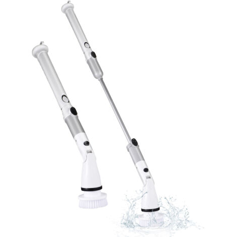 Limpiador rotativo eléctrico inalámbrico con mango extensible, 4 cabezales de cepillo y batería de 2000 mAh para cocina, baño, azulejos y ventanas.