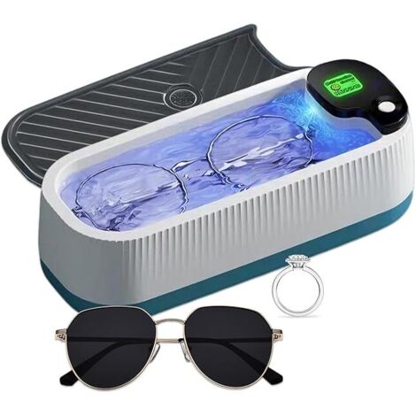 Limpiador ultrasónico, 45000 Hz, 400 ml. Limpiador ultrasónico para cristales, tres modos, máquina de limpieza ultrasónica para cristales, anillos, monedas y plata.