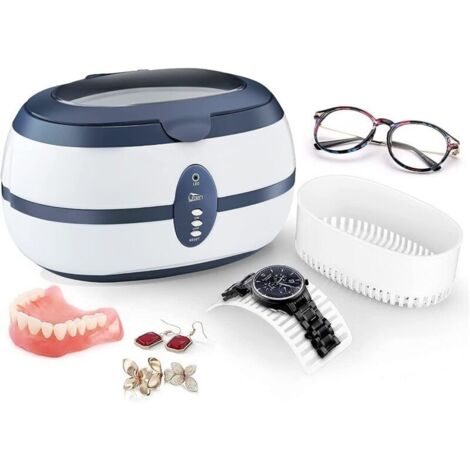 Limpiador ultrasónico de 600 ml. Frecuencia: 40 kHz. Acero inoxidable. Limpieza eficaz de joyas, gafas, dentaduras postizas y maquinillas de afeitar.