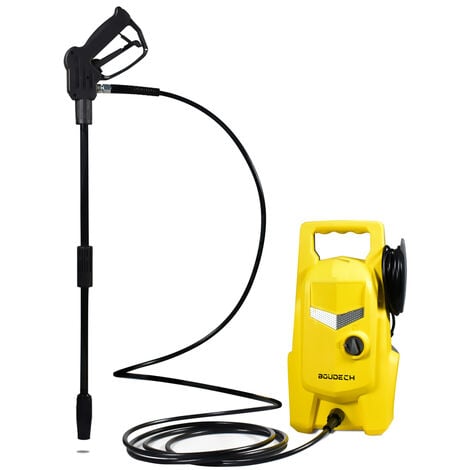 Limpiadoras eléctricas de alta presión 120 Bar 1500W 6,2 L/MIN con accesorios y flecha para limpiar el suelo y la lavadora.