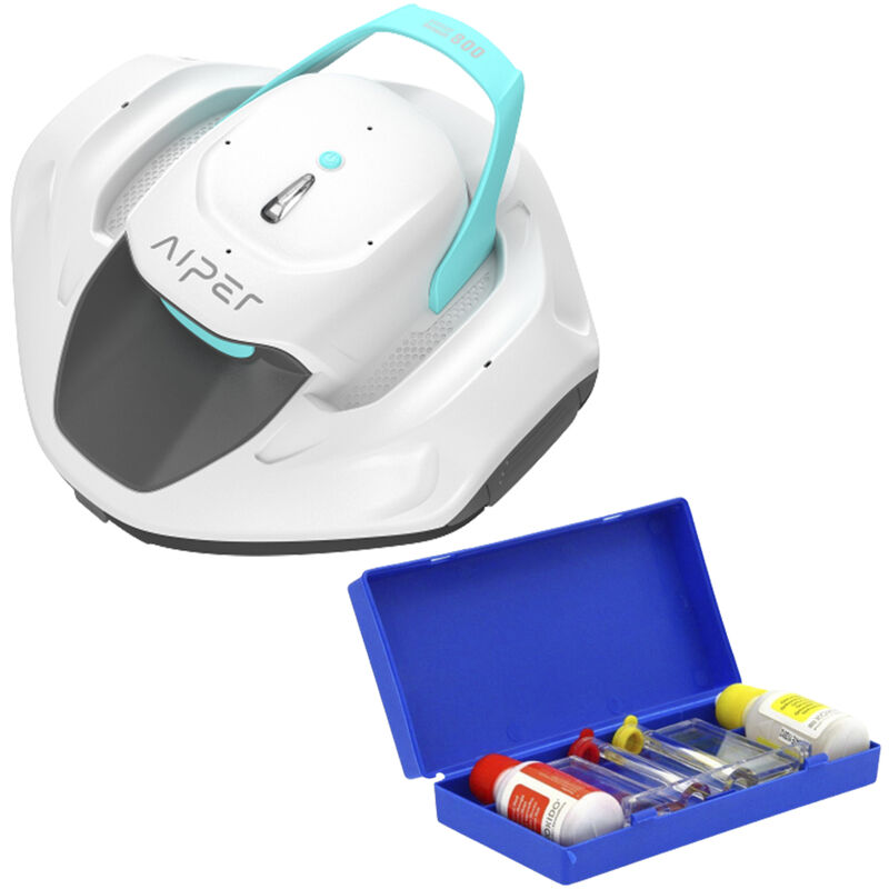 Limpiafondos Para Piscina Inalámbrico Seagull 800B Con Kit Análisis Líquidos - Blanco