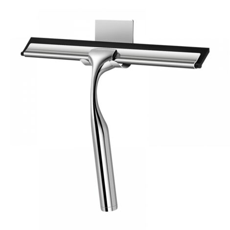 Limpiaparabrisas de acero inoxidable con gancho de succión para limpieza de baño y cocina, 10 pulgadas, cromado