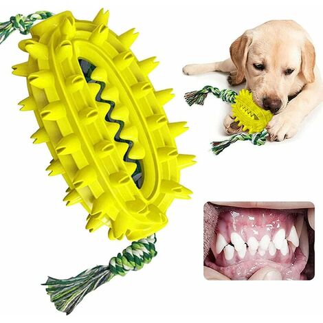Limpiar los dientes con fugas Molar dentición cepillo dental para perro juguete para mascotas con cuerda cachorros espinosos resistente a las mordeduras pelota de juguete para perros nuevo