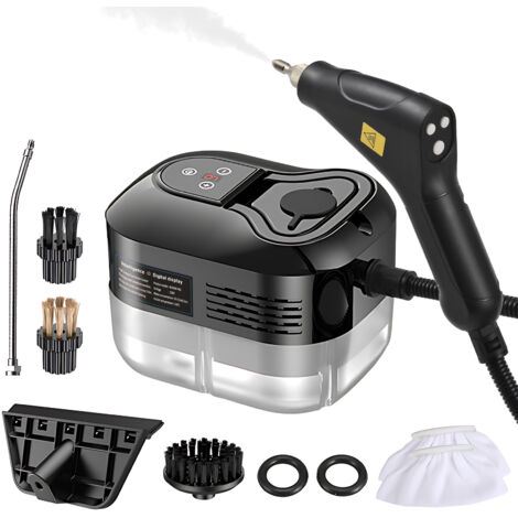 [Limpieza a vapor] ST1500 Limpiador a vapor portátil multisuperficie de 1200 ml con pantalla táctil, 6 accesorios y alcance flexible