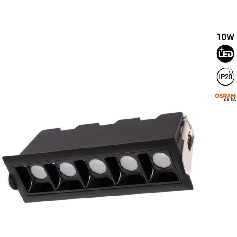 Spot linéaire led encastré 10W - Puce osram - UGR18 - IRC90 - Noir Spot linéaire led encastré 10W - Puce osram - UGR18 - IRC90 - Noir