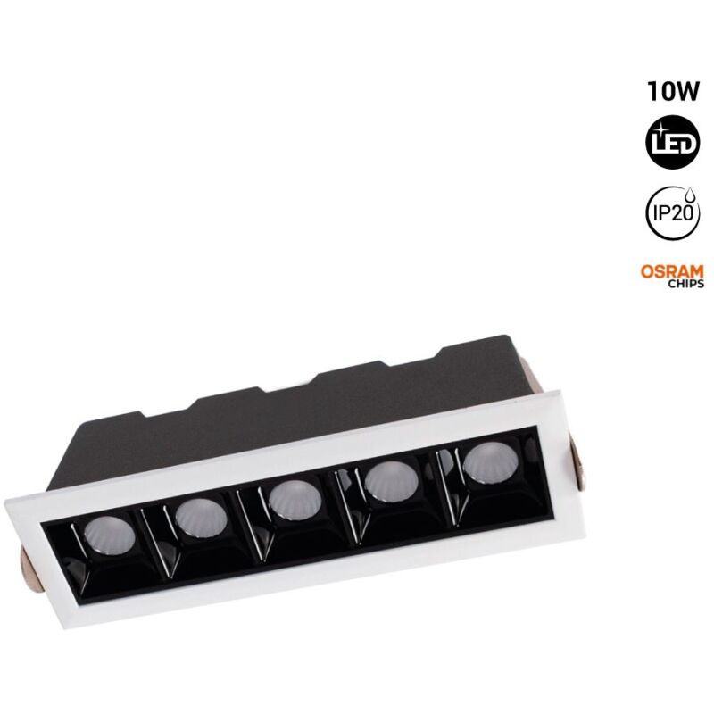 Spot linéaire led encastré 10W - Puce osram - UGR18 - IRC90 - Blanc Neutre - Blanc Spot linéaire led encastré 10W - Puce osram - UGR18 - IRC90 - Blanc Neutre - Blanc