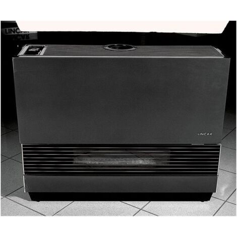 Lincar Stufa a Gas Nera 8000W con Termostato Regolabile - 72x26x72 cm