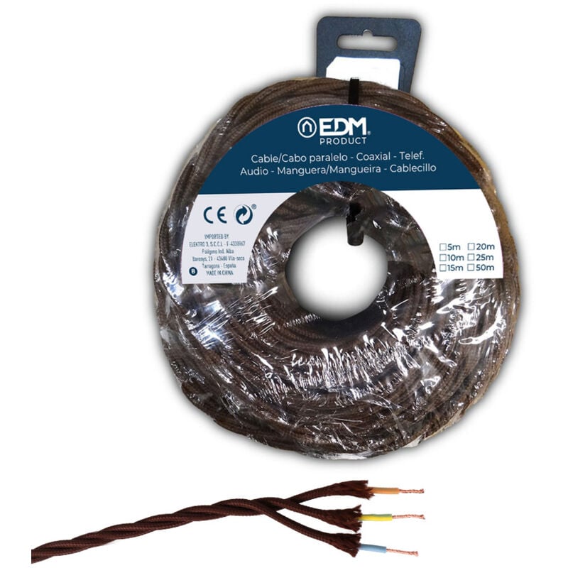 

Paralelo Textil Trenzado 3X1,5 Marron 5 Metros