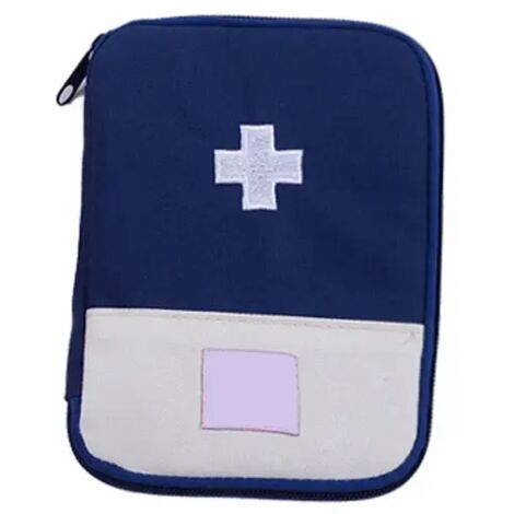 Linda mini bolsa de transporte de medicamentos, botiquín de primeros auxilios, kit de emergencia, organizador, bolsa de almacenamiento para medicamentos en casa y al aire libre (azul)