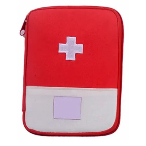 Linda mini bolsa de transporte de medicamentos, botiquín de primeros auxilios, kit de emergencia, organizador, bolsa de almacenamiento para medicamentos en casa y al aire libre (rojo)