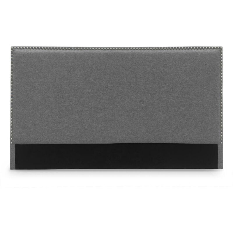 Deco In Paris - linda - Tête de lit cloutée en tissu lin gris 140 cm linda