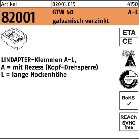 Lindapter GT A LM 10 galvanisch verzinkt, lang  S