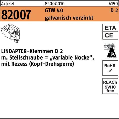 Lindapter GT D2 M 12 galvanisch verzinkt S
