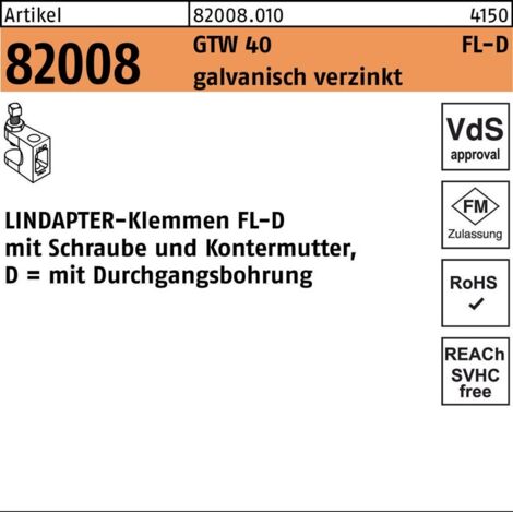 Lindapter GT FL 2-D 11 M 10 galvanisch verzinkt S