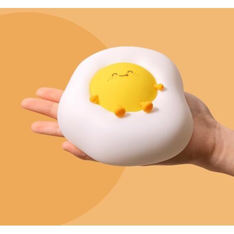 Lindas luces nocturnas de huevo frito para niños pequeños, bebés, guardería, luz cálida, lámpara ambiental para dormir, compañero de sueño, apagado automático, temporizador de 30 minutos, cable de bat