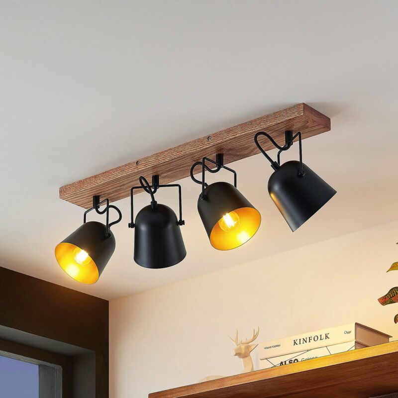 

Lindby Adalin plafón, 4 luces, negro