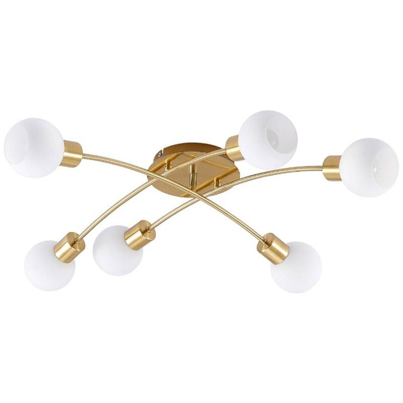 

Agmar lámpara LED de techo, latón, 6 luces - Lindby