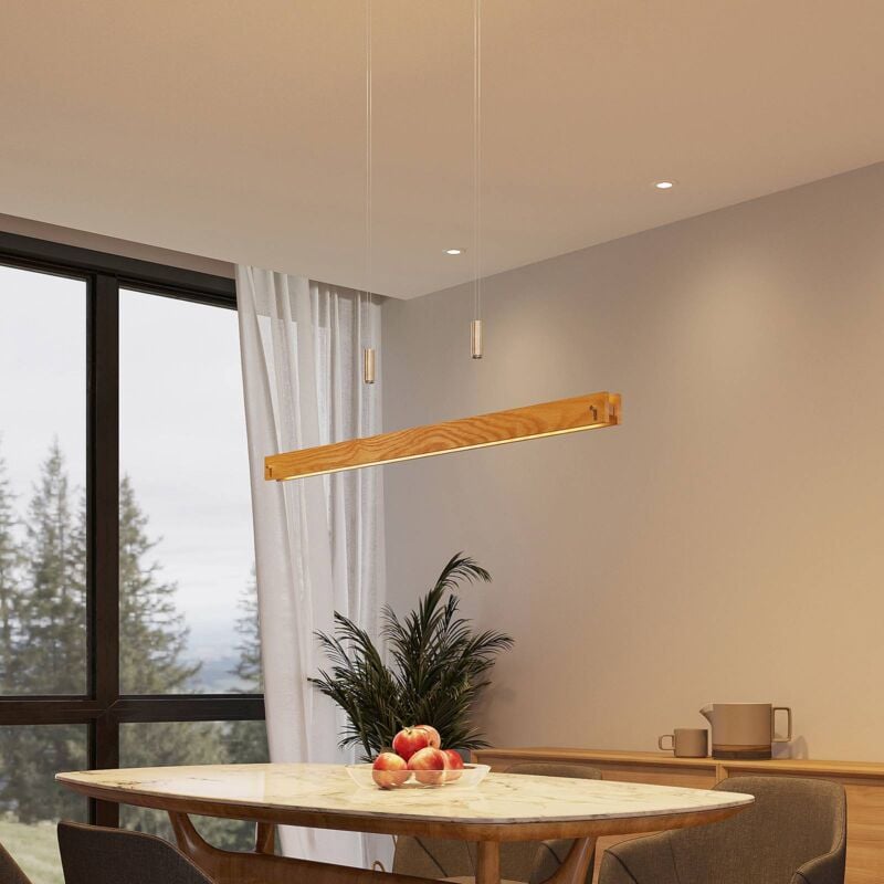 

Lindby Alimara colgante LED de madera, 98 cm