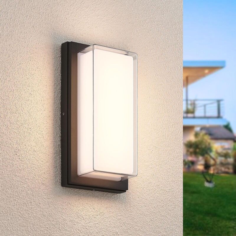 

Lindby Aluki aplique LED de exterior, rectangular