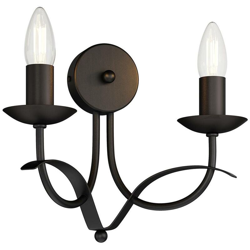 

Lindby Amonja lámpara de pared, 2 luces, marrón