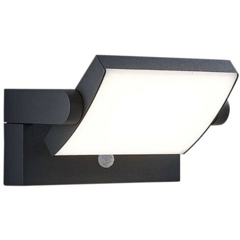 LAMPENWELT Lindby Applique da esterno a LED Sherin, ruotabile, rilevatore di movimento