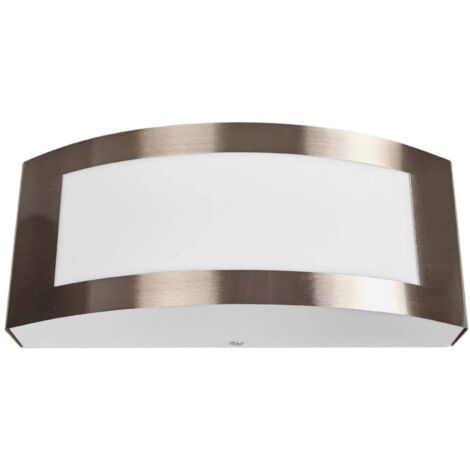 Lindby – Applique extérieure inox IP44 25cm – Diffuseur polycarbonate satinée – Douille E27 – Éclairage terrasse, jardin, entrée