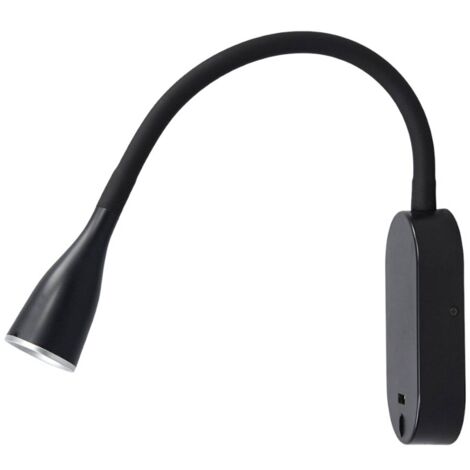 Lindby – Applique murale LED avec bras flexible – Connexion USB pour recharge – Dimensions 34 cm – Couleur noir – Éclairage de lecture ciblé