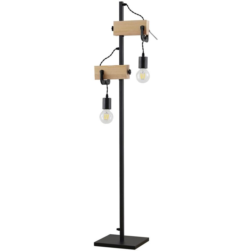 

Asya lámpara de pie, madera, negro - Lindby