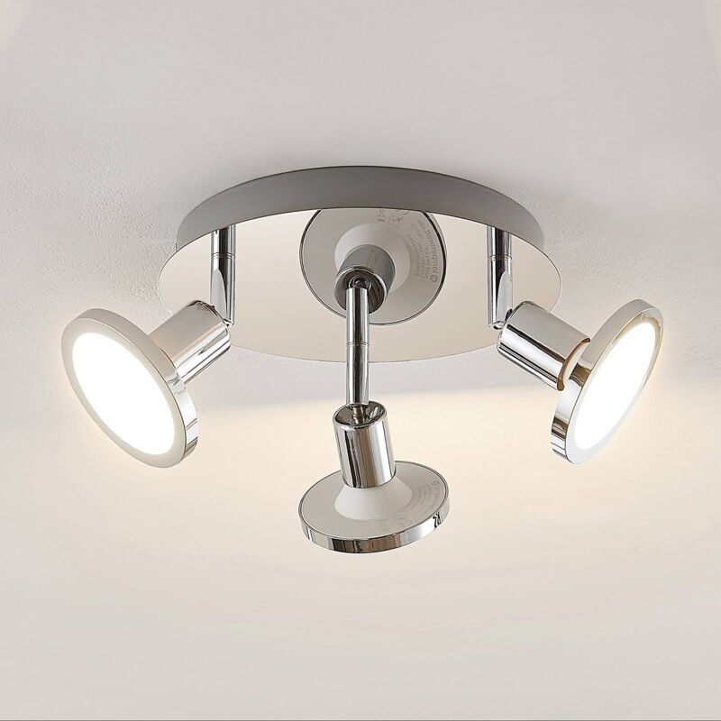 

Ayden foco de techo LED, 3 luces, redondo - Lindby