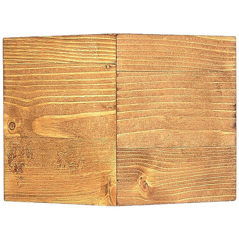 Image of Benicio applique led angolare, legno, 11 cm - legno chiaro, nichel anticato - Lindby