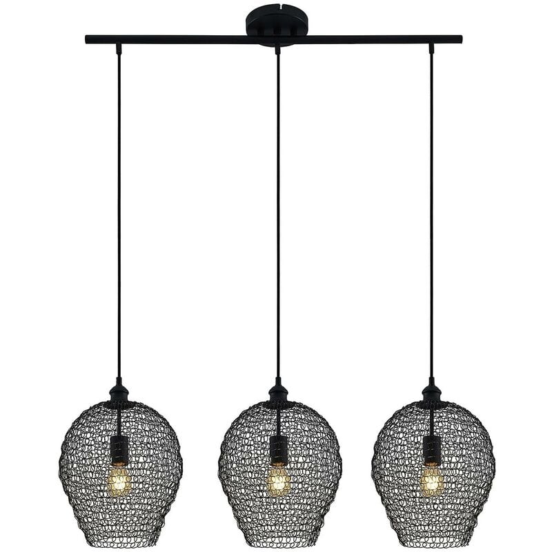 

Lindby Benja lámpara colgante, 3 luces, negro
