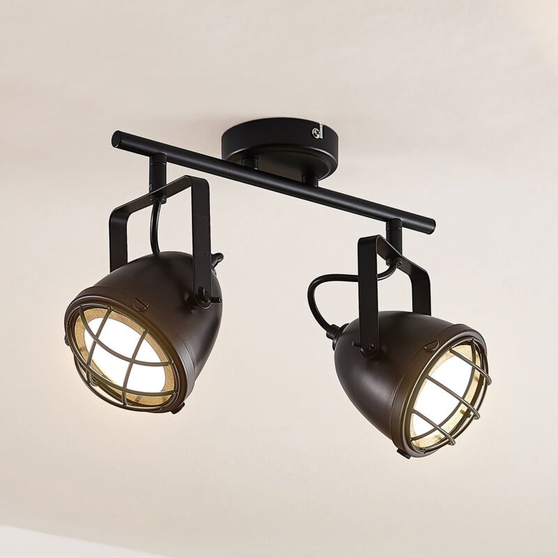 

Lindby Biona foco de techo LED, anillo oro, 2 luz