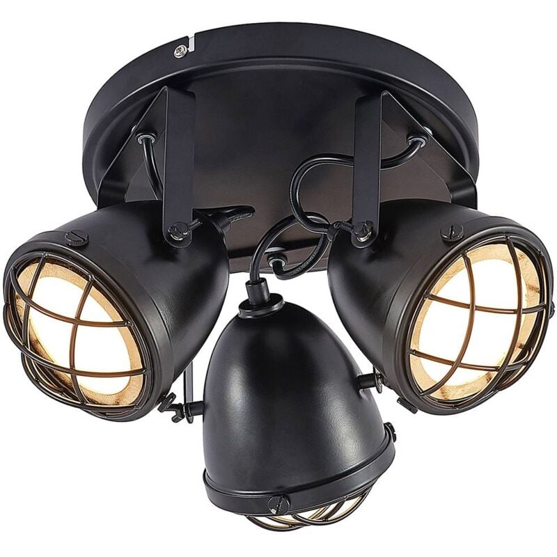 

Lindby Biona foco de techo LED, anillo oro, 3 luz