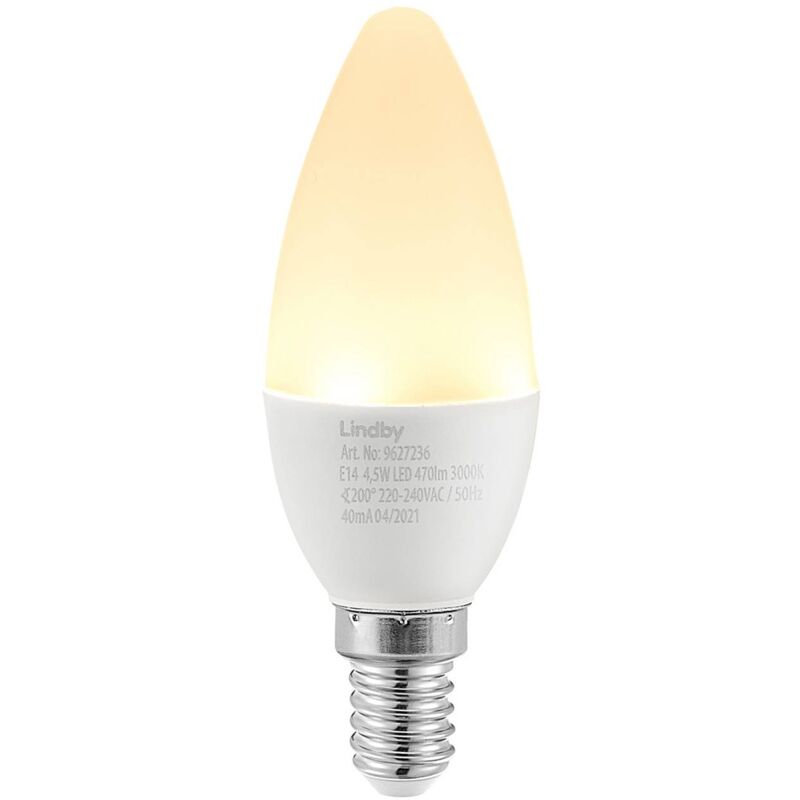 

bombilla vela LED E14 C35 4,5W 3.000K opal - Lindby