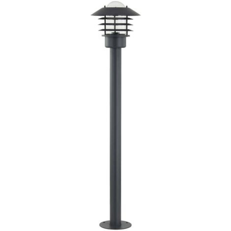 Lindby – Borne lumineuse extérieure en fer noir 100 cm – E27 – Indice de protection IP44 – Intensité variable – Éclairage sécurisé pour allées et jardins