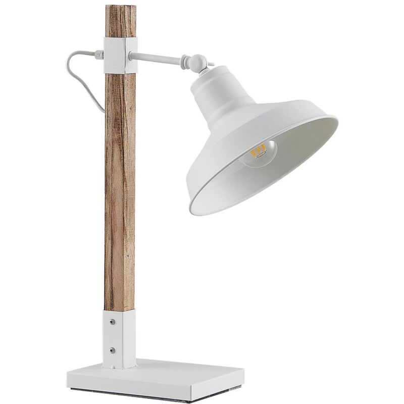 

Lindby Calliora lámpara mesa, blanco, metal madera