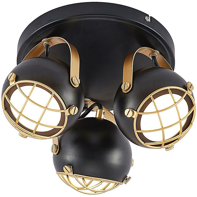

Lindby Dawid foco de techo LED en oro, 3 luces