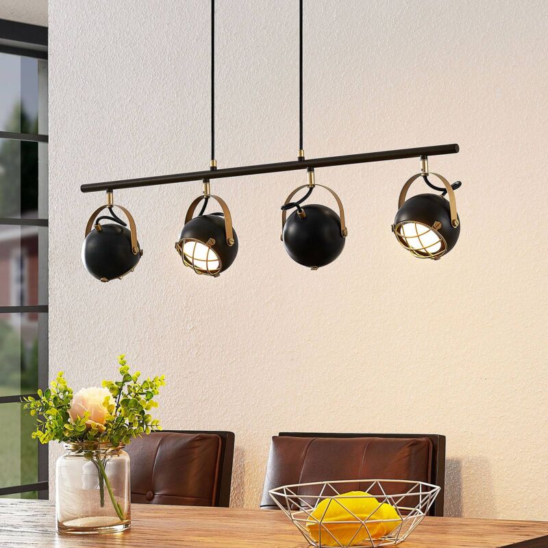 

Lindby Dawid lámpara colgante LED en oro, 4 luces
