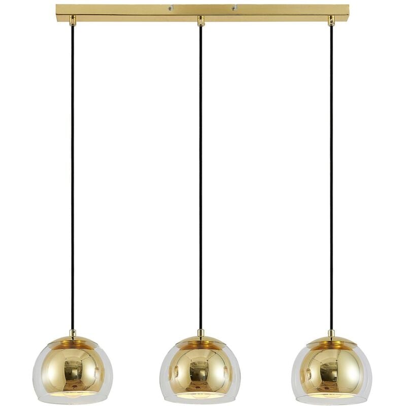 

Lindby Daymien lámpara colgante, 3 luces, latón