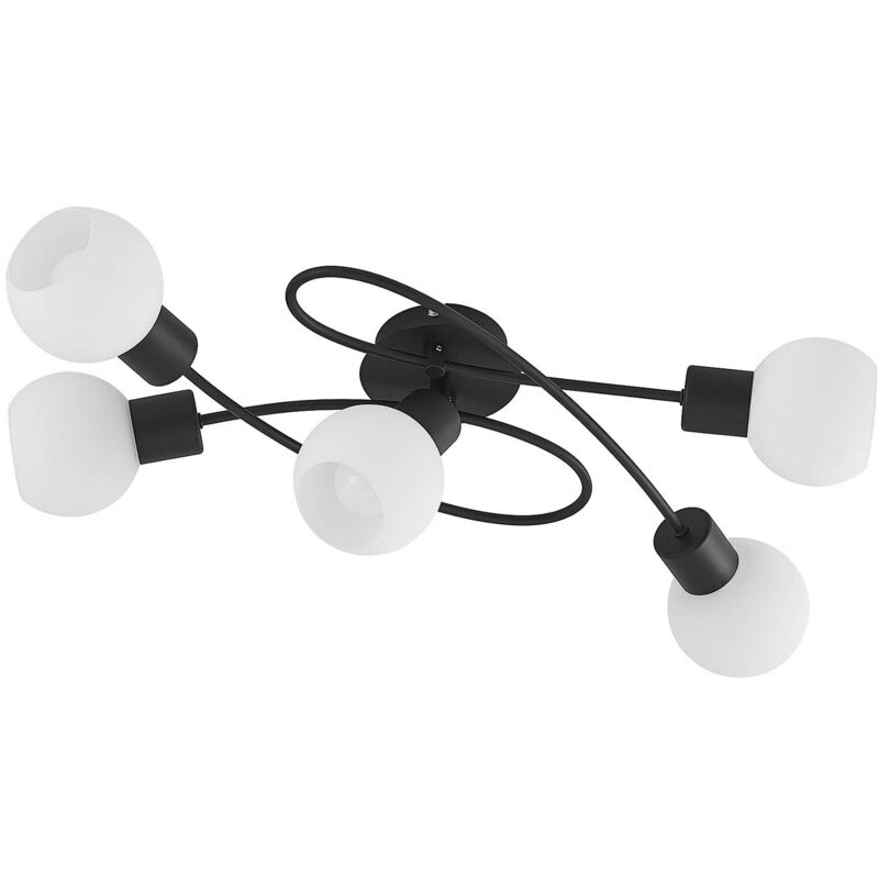 

Lindby Elaina plafón LED 5 luces, negro blanco