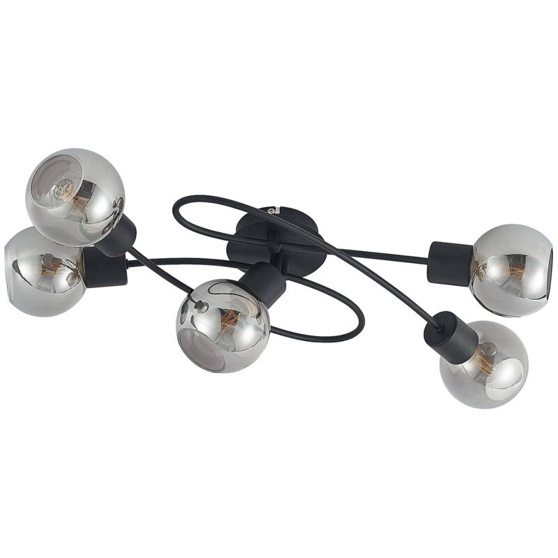 

Lindby Elaina plafón LED 5 luces, negro smoke